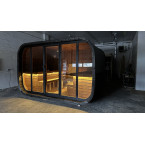 Klaar outdoor sauna for 4-6 persons / Electric heating only / High-quality Nordic spruce ( pine thermal wood) | Wellness