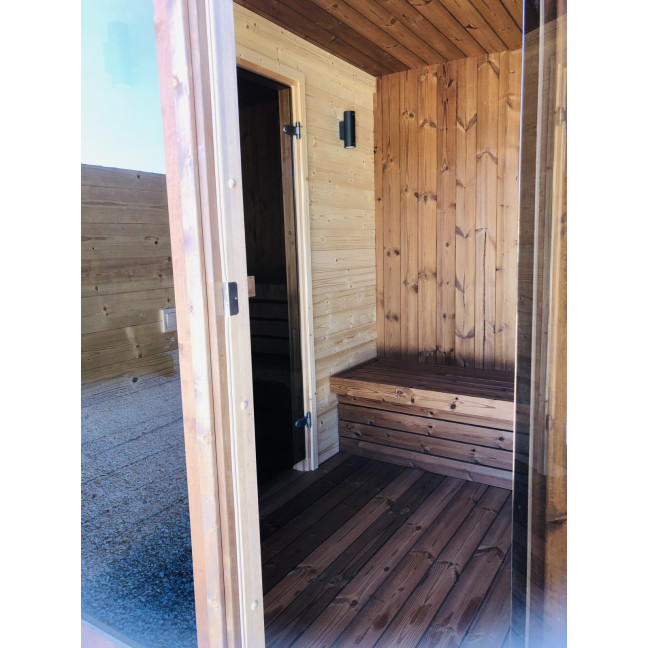 Klaar outdoor sauna for 4-6 persons / Electric heating only / High-quality Nordic spruce ( pine thermal wood) | Wellness