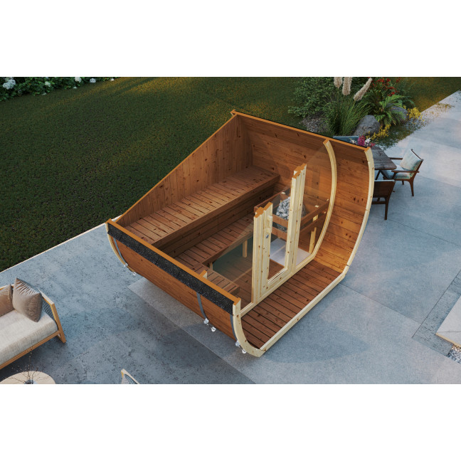 Susi 200 outdoor sauna for 2-3 persons / Electric heating only / High-quality Nordic spruce (Pine Thermal Wood) | Wellness