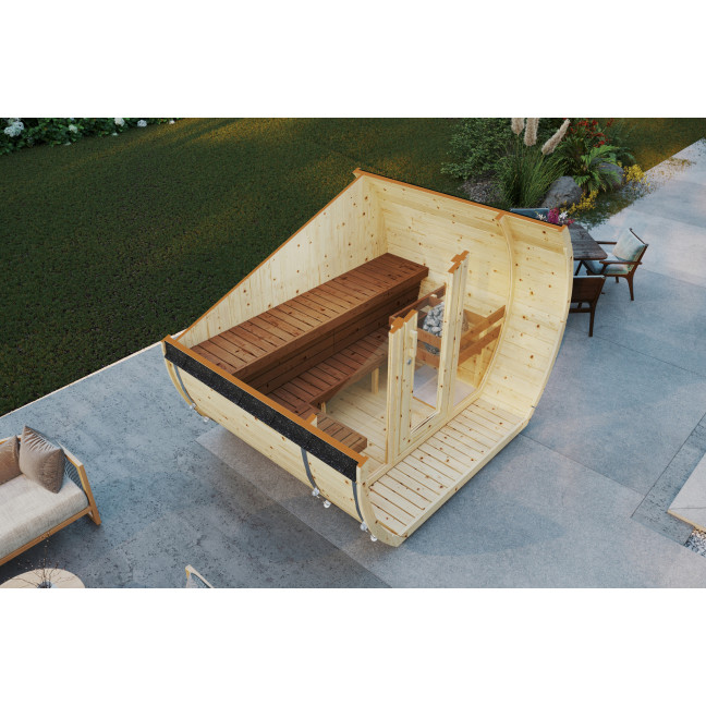 Susi 200 outdoor sauna for 2-3 persons / Electric heating only / High-quality Nordic spruce (Pine Thermal Wood) | Wellness