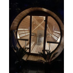 Barrel Sauna 280 Delux (Full Front Glass) Outdoor for 4 persons / Electric or Wood-Burning Heater Harvia 400