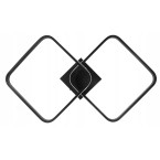 Decorative lamp 2 squares 42W black + remote control