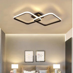 Decorative lamp 2 squares 42W black + remote control