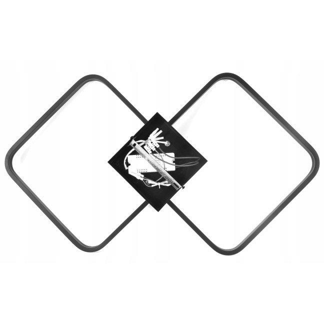 Decorative lamp 2 squares 42W black + remote control