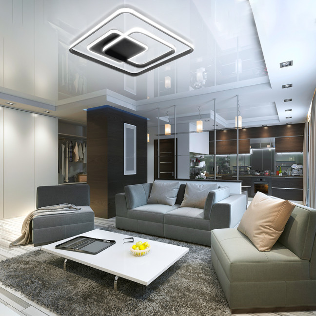 CEILING LAMP PLAFOND LED LINES AND SQUARES 88W + REMOTE CONTROL DL-G04