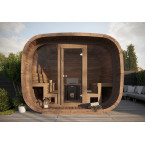 Sauna Modern Cubus Premium Sauna (Full Front Glass) Outdoor 4-person / Electric or Wood-Burning Heater Harvia 400 /