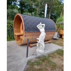 Barrel Sauna 280 Delux (Full Front Glass) Outdoor for 4 persons / Electric or Wood-Burning Heater Harvia 400 / High Quality