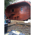Oval Classic Garden Sauna for 5 people / Electric or Wood Burning Harvia Stove / High Quality Heat Treated Scandinavian Spruce