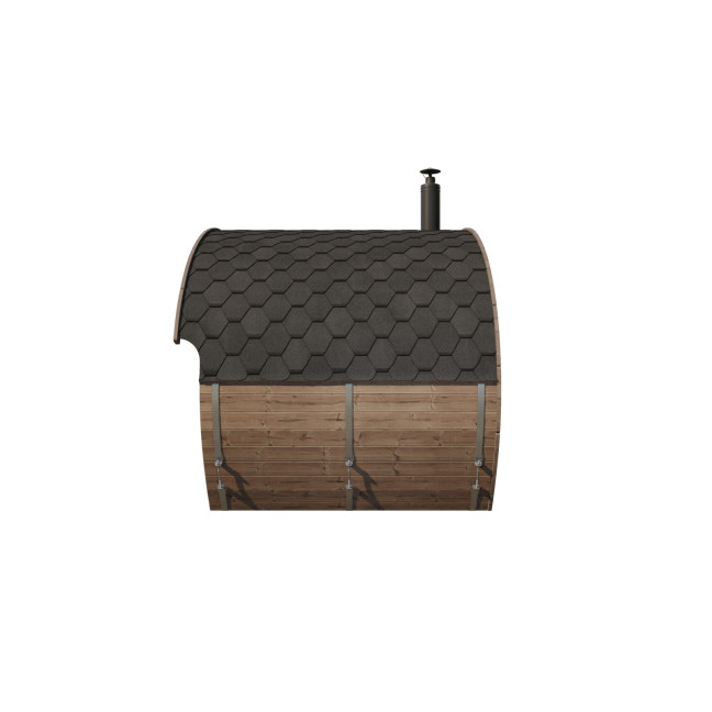 Oval Sauna Frodo 240 Outdoor for 8 people / Electric or Wood Burning Harvia Stove / High Quality Heat Treated Spruce