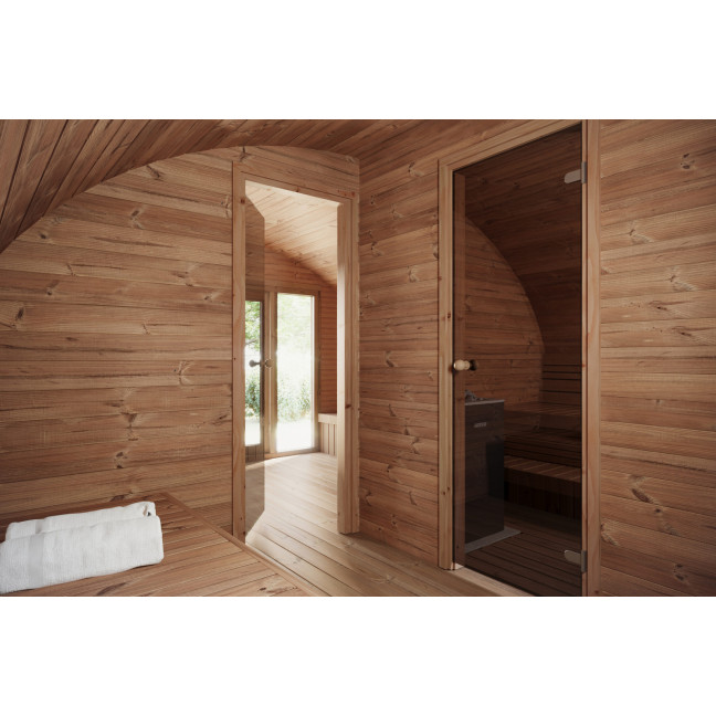 Oval Sauna Frodo 500 Outdoor for 8 people / Electric or Wood Burning Harvia Stove / High Quality Heat Scandinavian