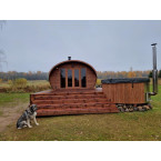 Oval Sauna Frodo 500 Outdoor for 8 people / Electric or Wood Burning Harvia Stove / High Quality Heat Scandinavian