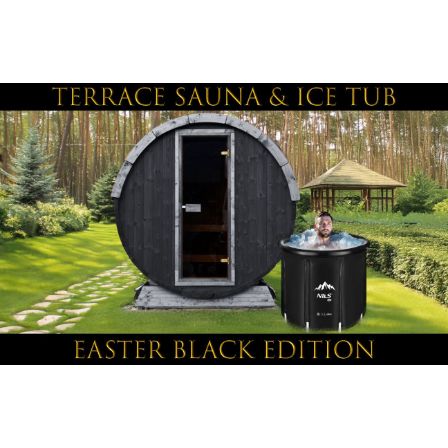 Outdoor Terrace Sauna / Harvia Electric Stove or WIFI Stove / High Quality Scandinavian Spruce (Thermowood) | Wellness