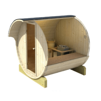 Barrel Sauna Garden Sauna 220 4-person / Electric or Wood-Burning Harvia Stove  / High Quality Scandinavian Spruce