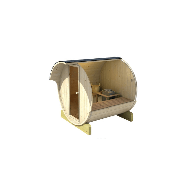 Barrel Sauna Garden Sauna 220 4-person / Electric or Wood-Burning Harvia Stove  / High Quality Scandinavian Spruce