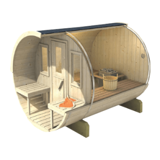 Barrel Sauna Garden Sauna 250 4-person / Electric or Wood-Burning Harvia Stove  / High Quality Scandinavian Spruce