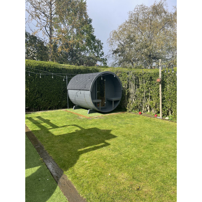 Barrel Sauna Garden Sauna 250 4-person / Electric or Wood-Burning Harvia Stove  / High Quality Scandinavian Spruce