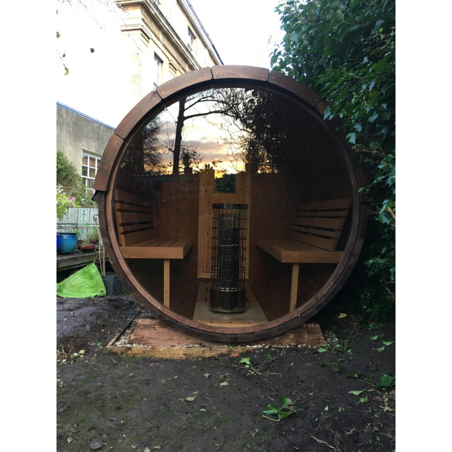 Barrel Sauna Garden Sauna 250 4-person / Electric or Wood-Burning Harvia Stove  / High Quality Scandinavian Spruce