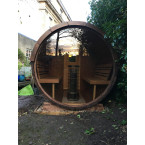 Barrel Sauna Garden Sauna 250 4-person / Electric or Wood-Burning Harvia Stove  / High Quality Scandinavian Spruce
