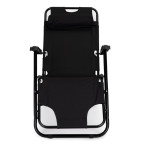 Garden Lounger with Headrest | Folding beach lounger for balcony or patio Green/Black/Blue/Beige | Garden furniture
