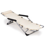Beach Chair 2-in-1 Garden Lounge Chair | Folding lounge chair for balcony or patio Beige/Black/Blue/Grey | garden chair,