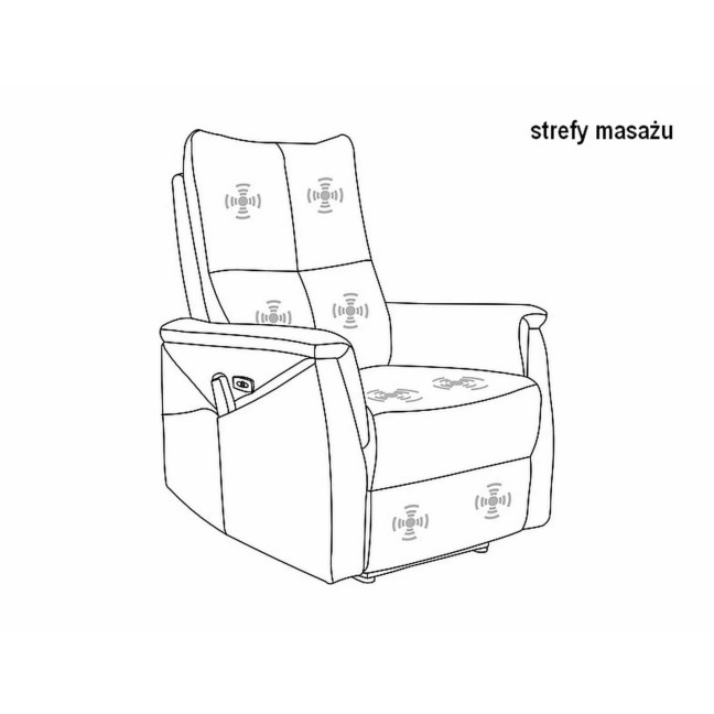 Neptun M Velvet chair with massage function - Black