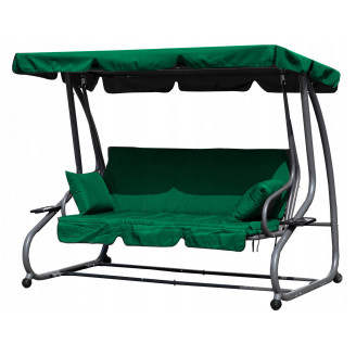 MultiGarden Green Folding 3-Person Garden Swing with Cushions | Garden furniture, relaxation, modern style
