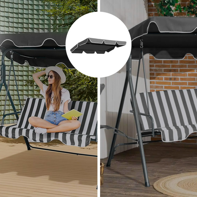 ModernHome Waterproof Swing Canopy 166 x 112 cm Grey | Garden furniture, relaxation, modern style