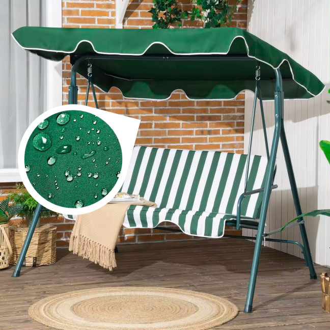 ModernHome Waterproof Swing Canopy 166 x 112 cm Green | Garden furniture, relaxation, modern style