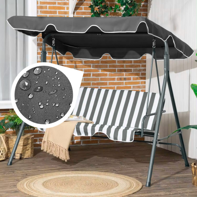 ModernHome Waterproof Swing Canopy 188 x 110 cm Grey | Garden furniture, relaxation, modern style