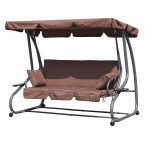 MultiGarden Folding 3-Person Garden Swing with Cushions - Brown | Garden furniture, relaxation, modern style