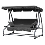 MultiGarden Folding 3-Person Garden Swing with Cushions - Grey | Garden furniture, relaxation, modern style
