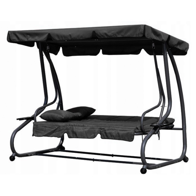 MultiGarden Folding 3-Person Garden Swing with Cushions - Grey | Garden furniture, relaxation, modern style