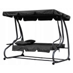 MultiGarden Folding 3-Person Garden Swing with Cushions - Grey | Garden furniture, relaxation, modern style