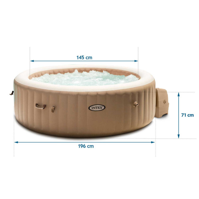 Spacious jacuzzi for 4 people - INFLATABLE SPA 196 × 71 CM INTEX 28426
