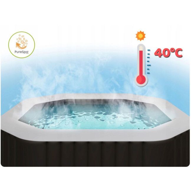 Inflatable Jacuzzi INTEX 28462 - Octagonal SPA, 6-Person, 218 x 71 cm with Hydro Massage and Premium Accessories