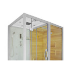 MO-1752W RIGHT TRIO, dry sauna, steam sauna and shower cabin 180X110X223CM | Thermo Wood | Modern Design