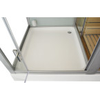 MO-1752W LEFT TRIO corner, dry sauna, steam sauna and shower cabin 180X110X223CM | Natural Wood | Scandinavian Style