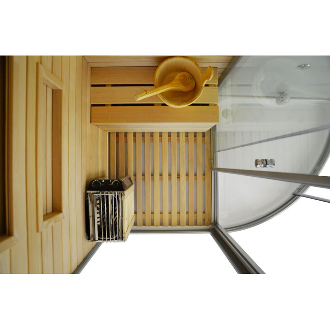 MO-1751W RIGHT TRIO, dry sauna, steam sauna and shower cabin 180X110X223CM | Ready to Assemble | Luxury Relaxation