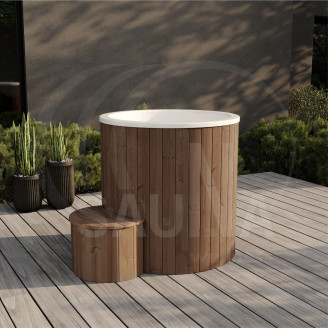IceTub 100 Ø 91 × 105 cm — single-person cold-plunge barrel in thermowood
