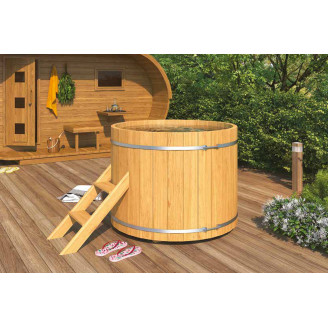 Cold-Plunge 120 Ø 120 × 100 cm — compact thermowood ice-bath for daily recovery