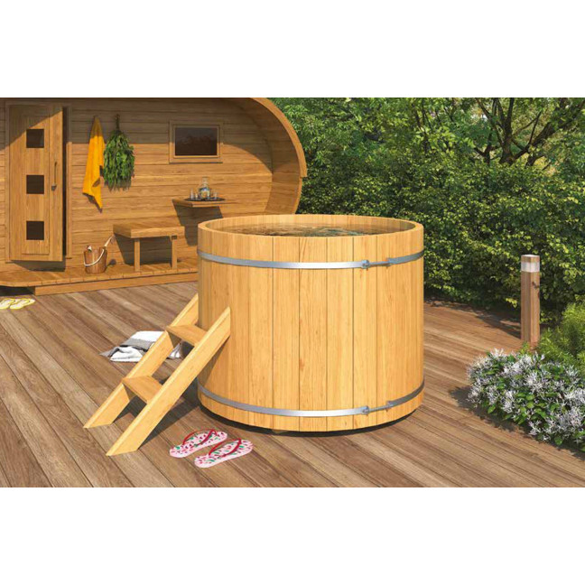 Cold-Plunge 120 Ø 120 × 100 cm — compact thermowood ice-bath for daily recovery