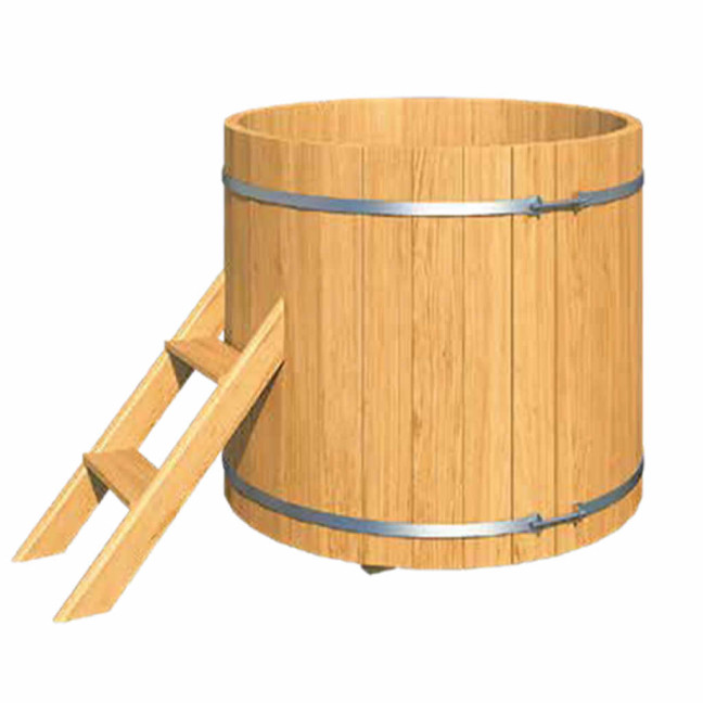 Cold-Plunge 120 Ø 120 × 100 cm — compact thermowood ice-bath for daily recovery
