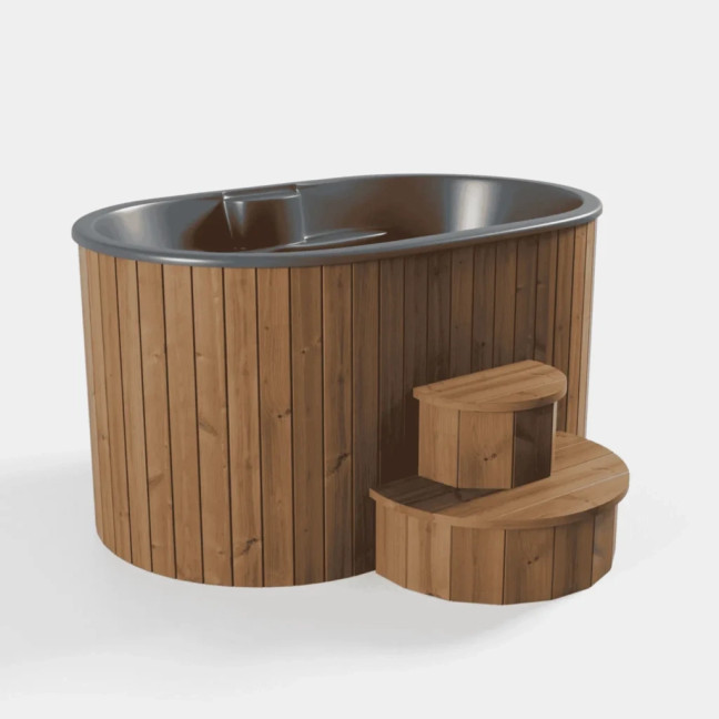 Ofuro Cold-Plunge 190 × 120 × 97 cm — thermowood ice-bath for Wim Hof-style recovery