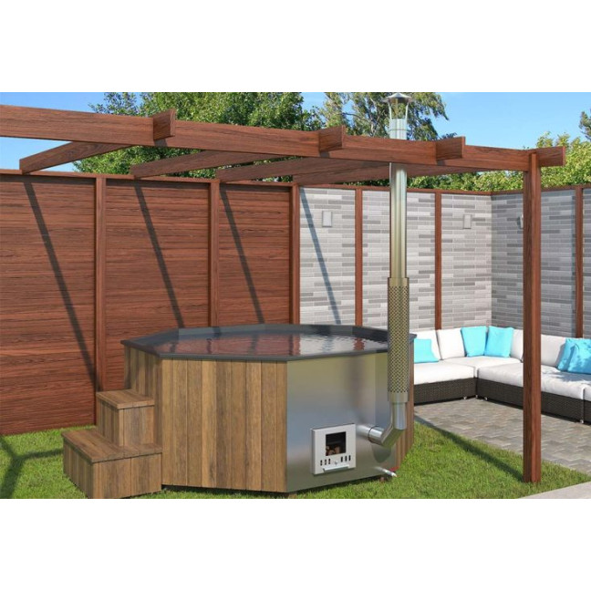 Delux 240 “XL Mulliking” Ø 260 × 109 cm — wood-fired thermo-pine hot-tub for up to 10 bathers