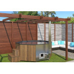 Delux 240 “XL Mulliking” Ø 260 × 109 cm — wood-fired thermo-pine hot-tub for up to 10 bathers