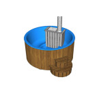 Delux 200 Outdoor Hot Tub Ø 200 × 93 cm — wood-fired thermal-pine spa for 4 – 6 bathers