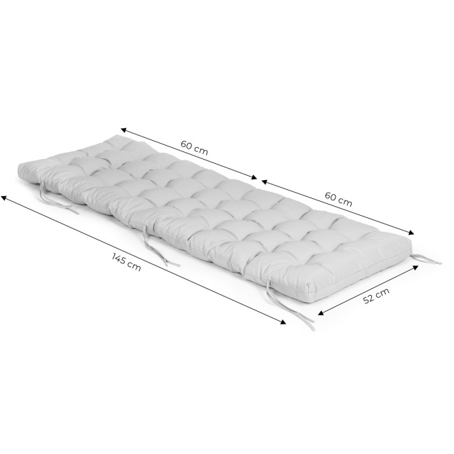 Large Garden Chair Cushion | Lounger for Patio Balcony Grey 145 x 52 cm | Garden furniture, relaxation, modern style