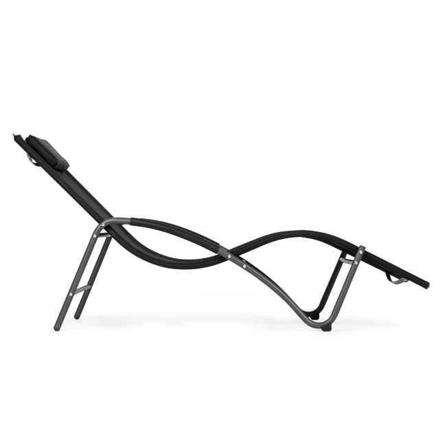 Garden Lounger with Headrest | Lounger for Balcony Patio Black | Garden furniture, relaxation, modern style