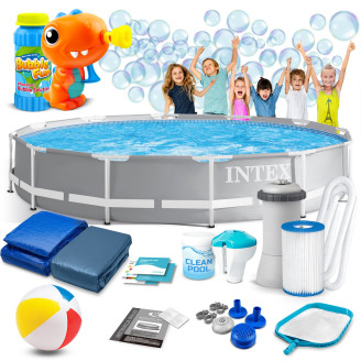 Frame garden pool 366 x 76 cm 16 in 1 + bubble machine for FREE