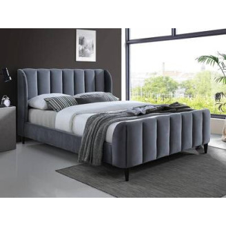 CARINA VELVET BED 160X200 GRAY/VEN